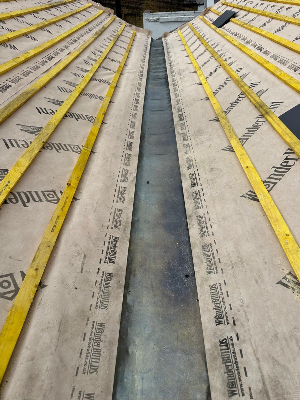 New lead valley with breathable membrane and battens