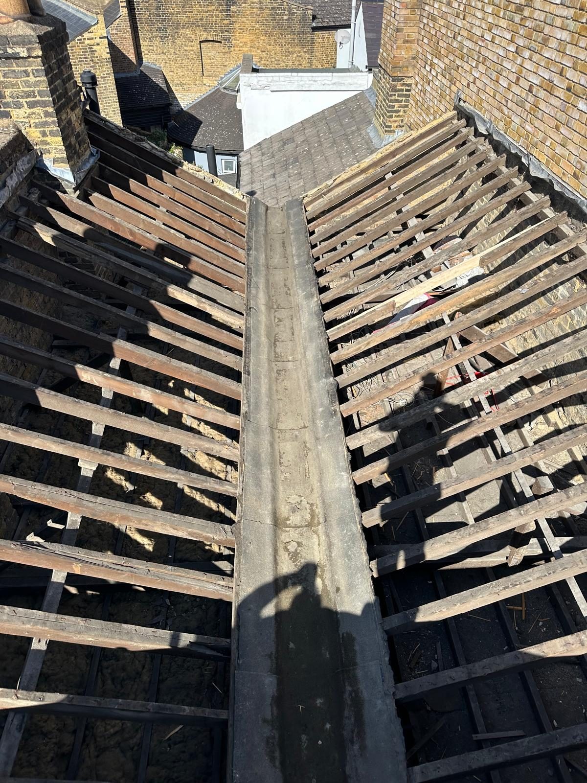 Roof timbers before covering